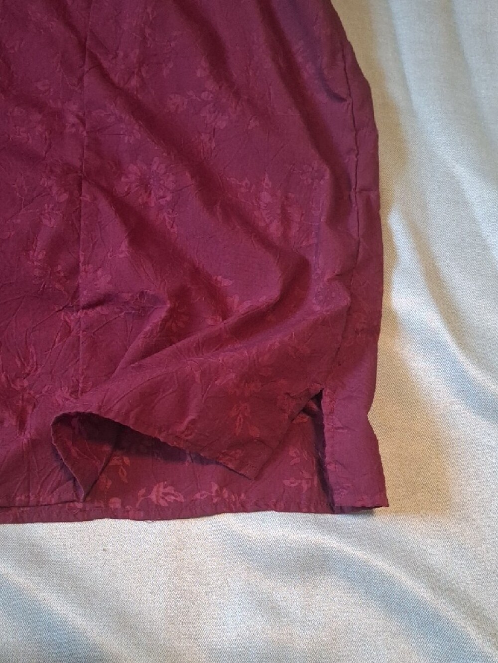 Carroll Reed Vintage Wine Burgundy Floral Jacquard Button Down Shirt Plus 3X - Picture 5 of 7